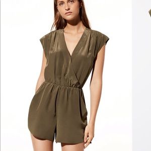 Aritzia Babaton Corbett Romper 100% Silk Small